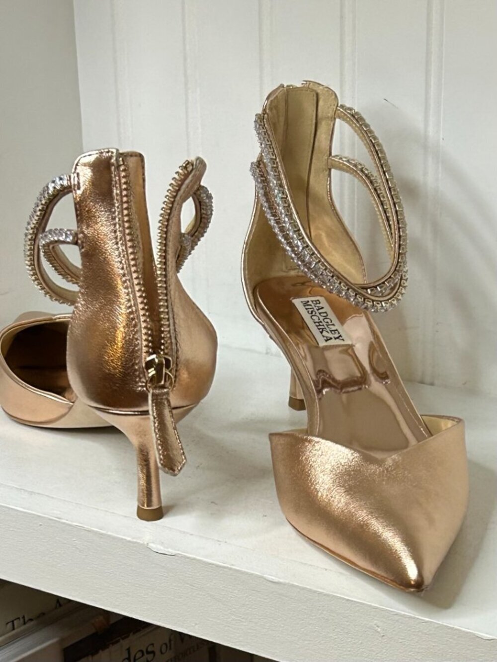 Badgley Mischka Collection Lilibeth Kitten Heel Ankle Strap Pump (Women) Size 9 - Picture 4 of 7